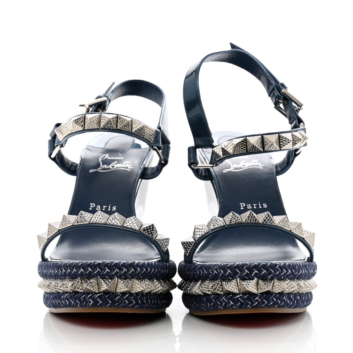 Patent Pyraclou 110 Wedge Sandals 41 Blue