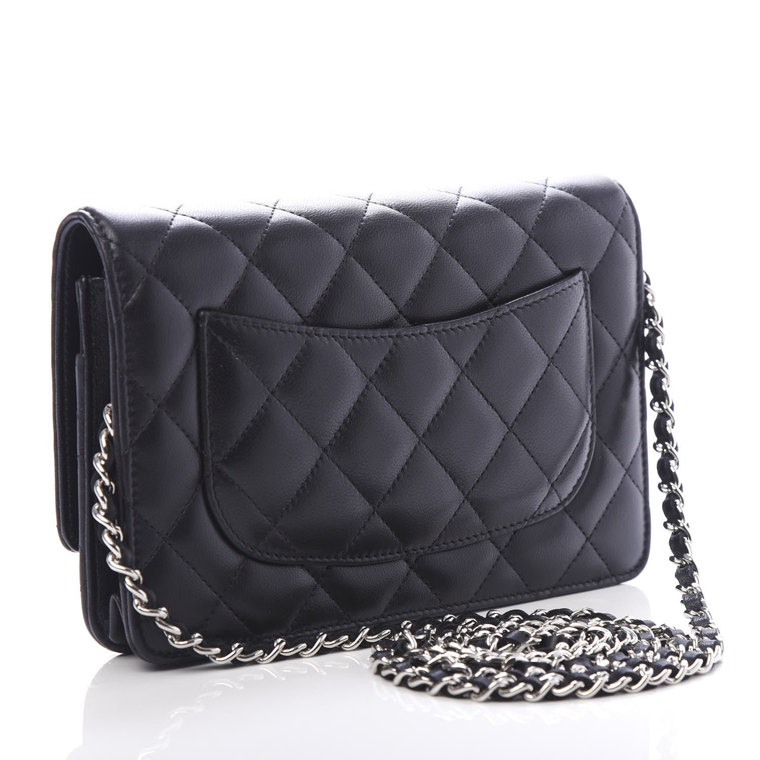 Chanel Lambskin Quilted Wallet On Chain WOC Black 2 of 9