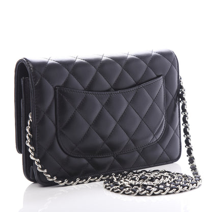 Chanel Lambskin Quilted Wallet On Chain WOC Black 2 of 9
