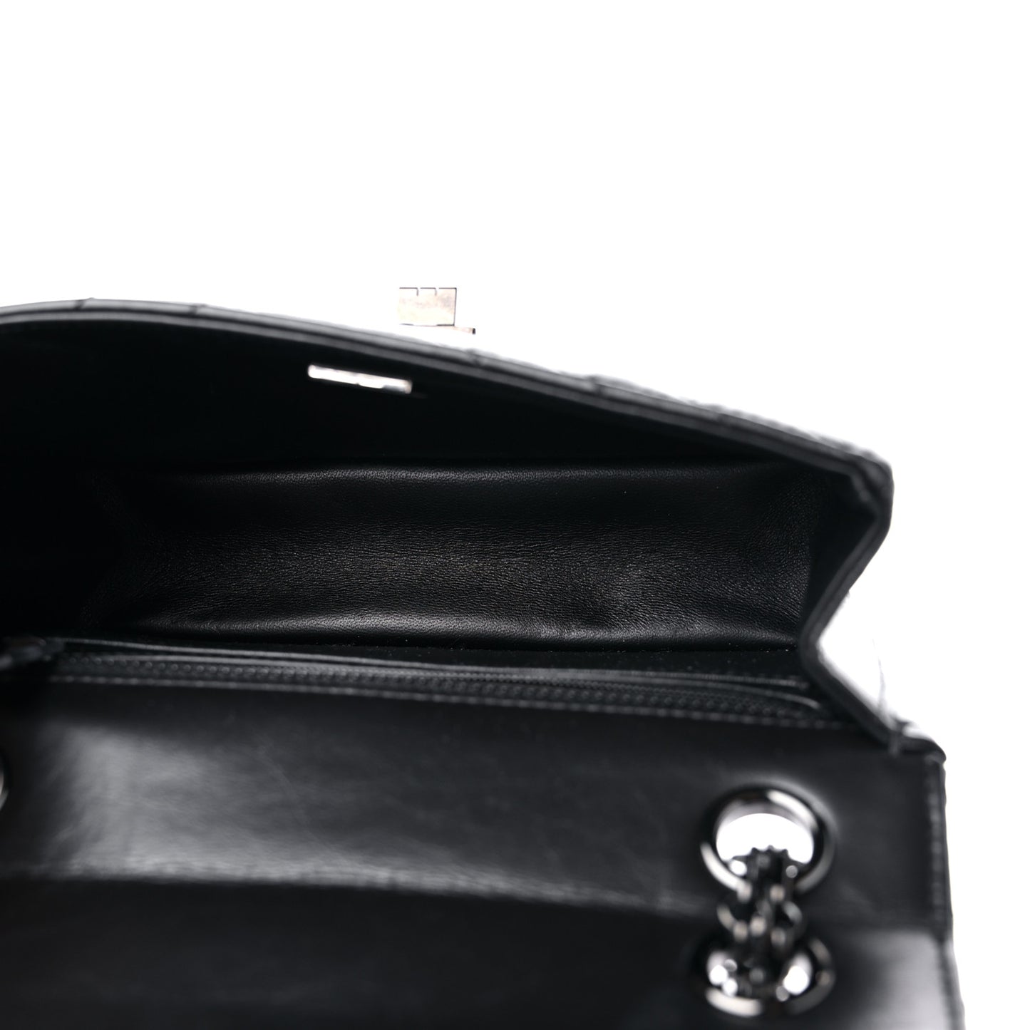 Aged Calfskin Chevron Quilted 2.55 Reissue Mini Flap So Black