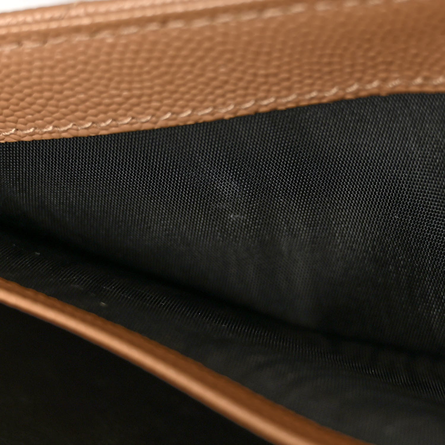 Saint Laurent Grain De Poudre Matelasse Chevron Monogram Chain Wallet Dark Natural 12 of 13