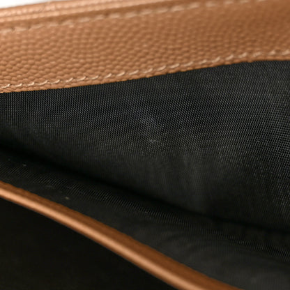 Saint Laurent Grain De Poudre Matelasse Chevron Monogram Chain Wallet Dark Natural 12 of 13