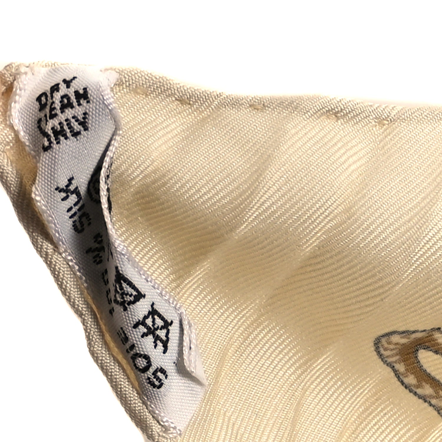Hermes Silk Plisse Scarf Brandebourgs 90 Beige White Bleu 4 of 4
