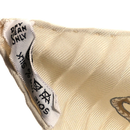Hermes Silk Plisse Scarf Brandebourgs 90 Beige White Bleu 4 of 4