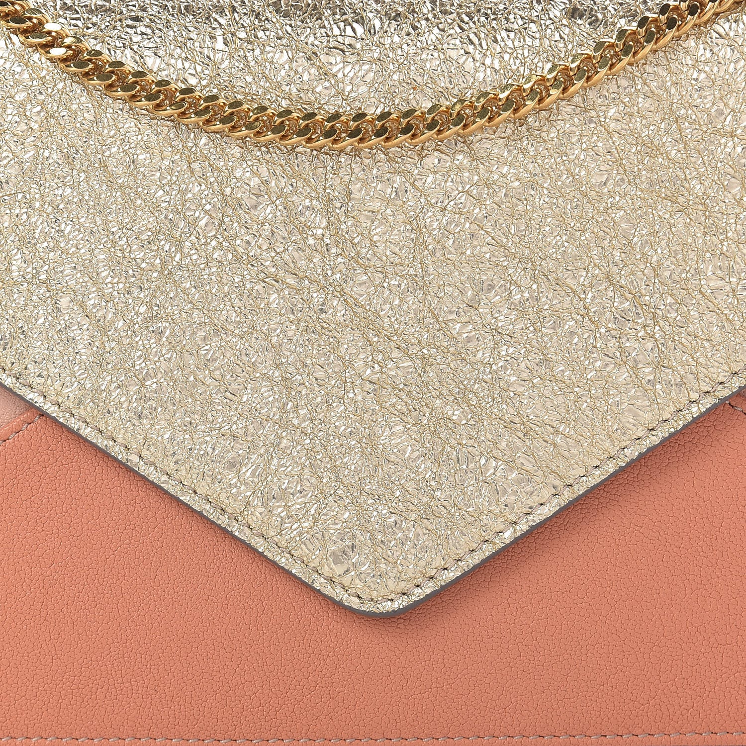 Chloe Metallic Calfskin Patchwork Chain Wallet Blush Nude 12 of 12