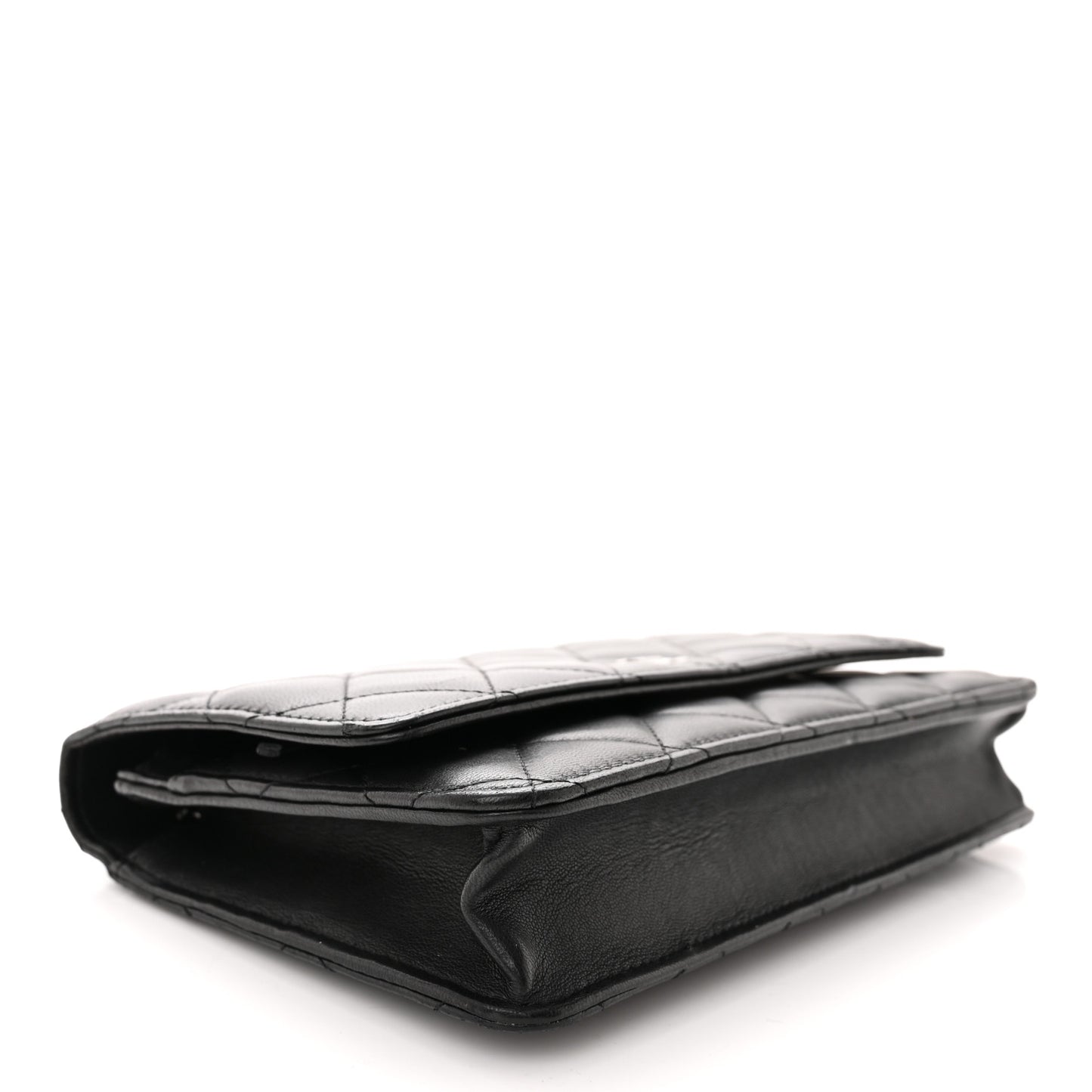 Lambskin Quilted Wallet On Chain WOC Black