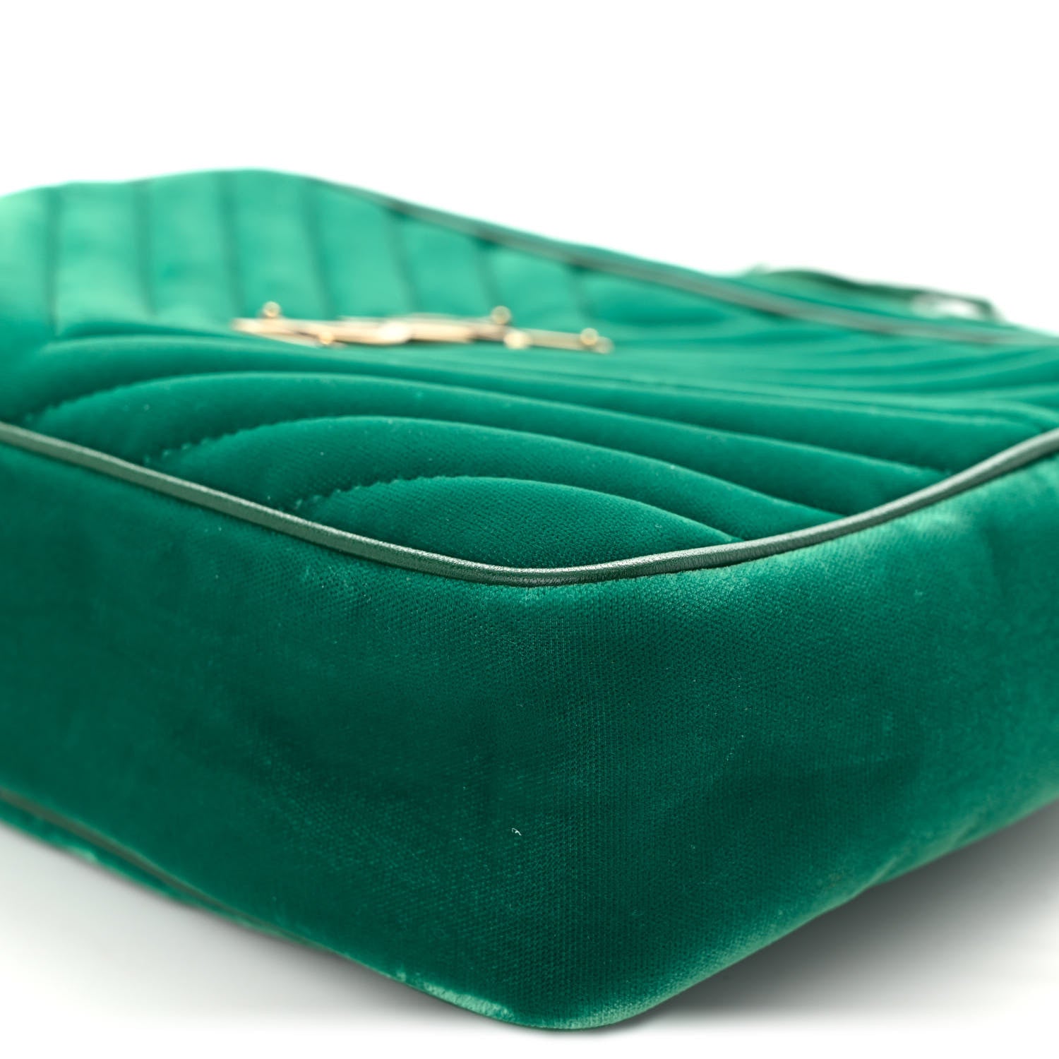 Saint Laurent Velvet Matelasse Monogram Lou Camera Bag Deep Malachite 9 of 9
