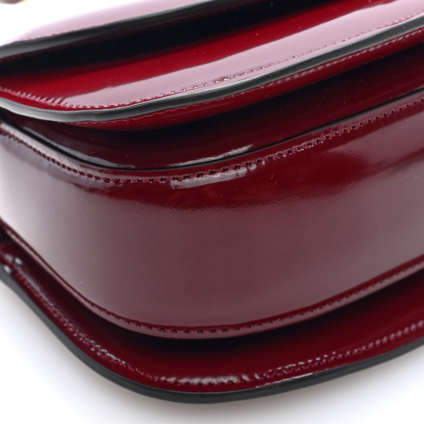 Shiny Polished Calfskin Medium Bamboo Diva Rosso Ancora Red