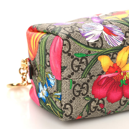 Gucci Soft GG Supreme Monogram Flora Calfskin Small Ophidia Cosmetic Case Beige Ebony Multicolor Rosso 8 of 9