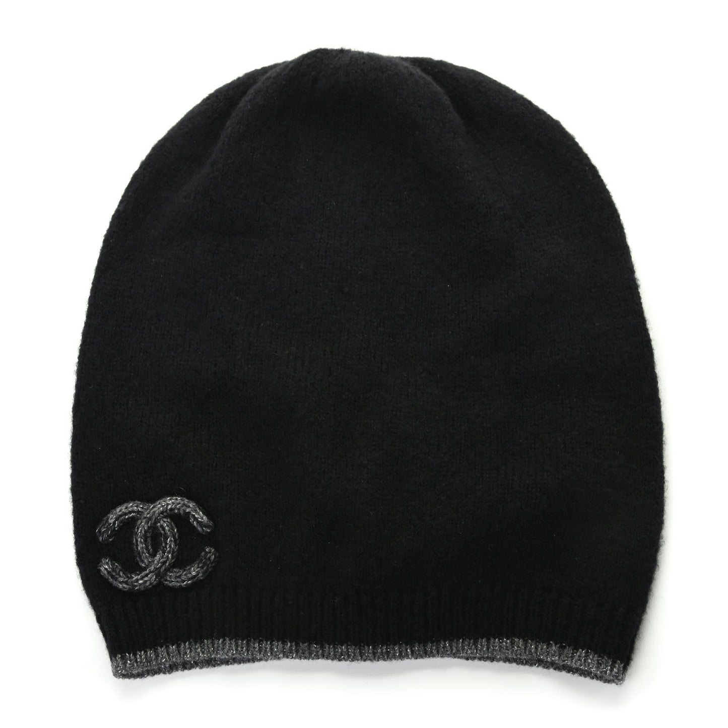 Cashmere CC Beanie Hat Black Grey