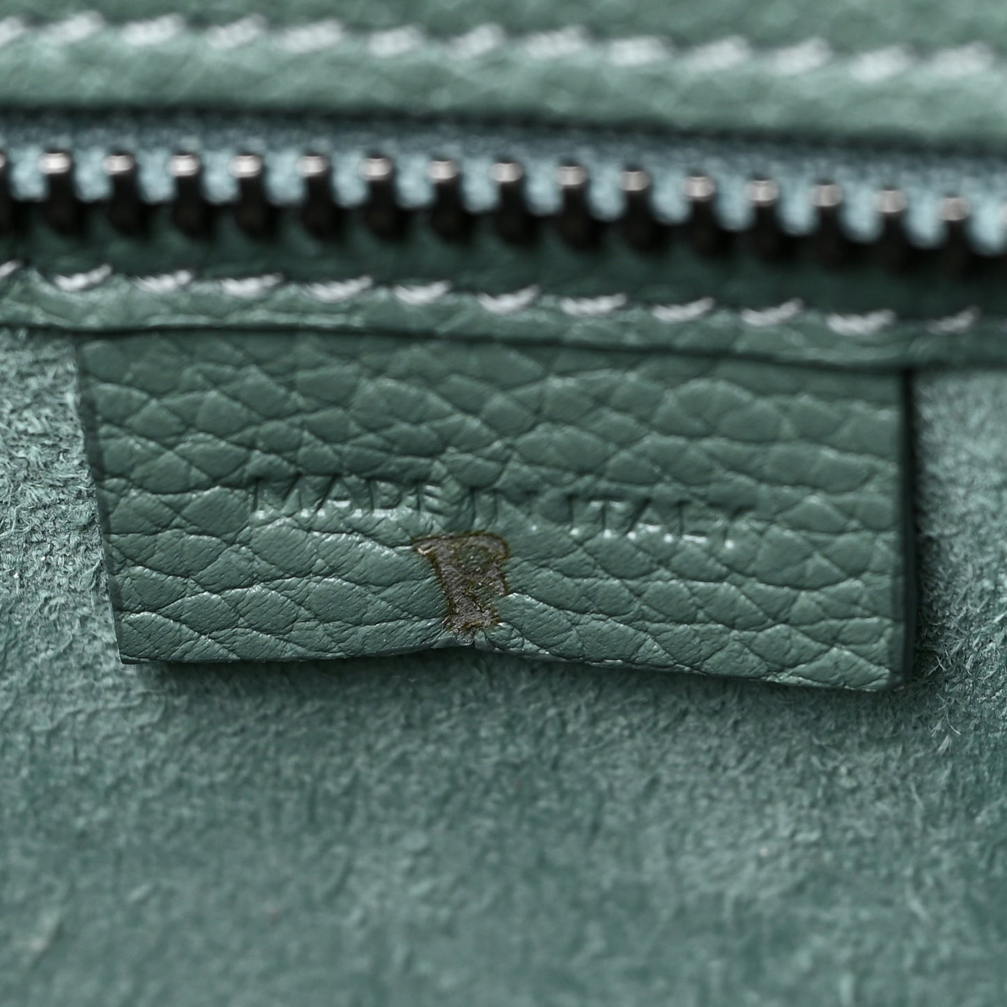 Drummed Calfskin Nano Luggage Celadon