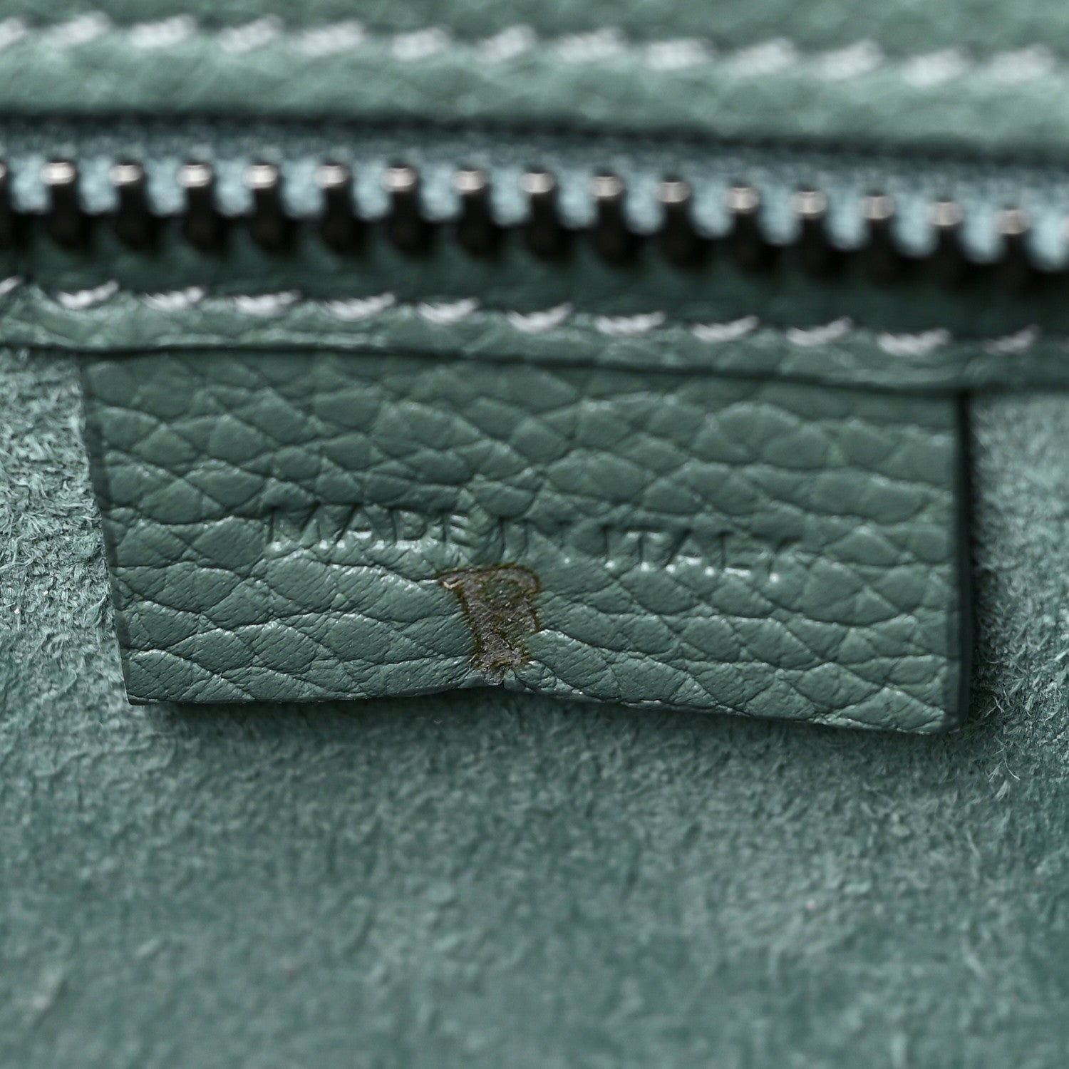 Celine Drummed Calfskin Nano Luggage Celadon 6 of 10