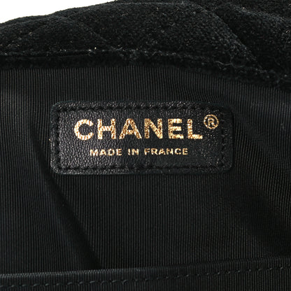Chanel Suede Quilted XXL Travel Flap Bag Black 6 of 10