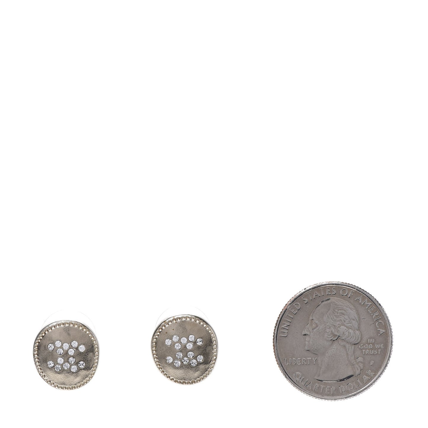 Crystal Papyrus Stud Earrings Gold