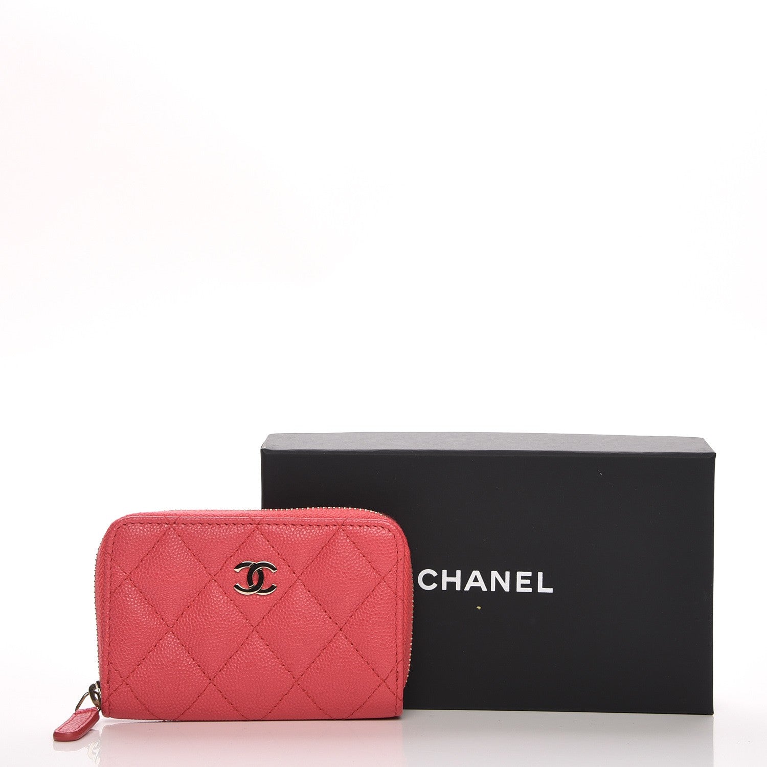 Chanel Caviar Quilted Zip Coin Purse Dark Pink 8 of 8