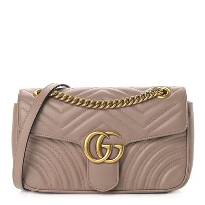 Gucci Calfskin Matelasse Small GG Marmont Shoulder Bag Porcelain Rose 1 of 10