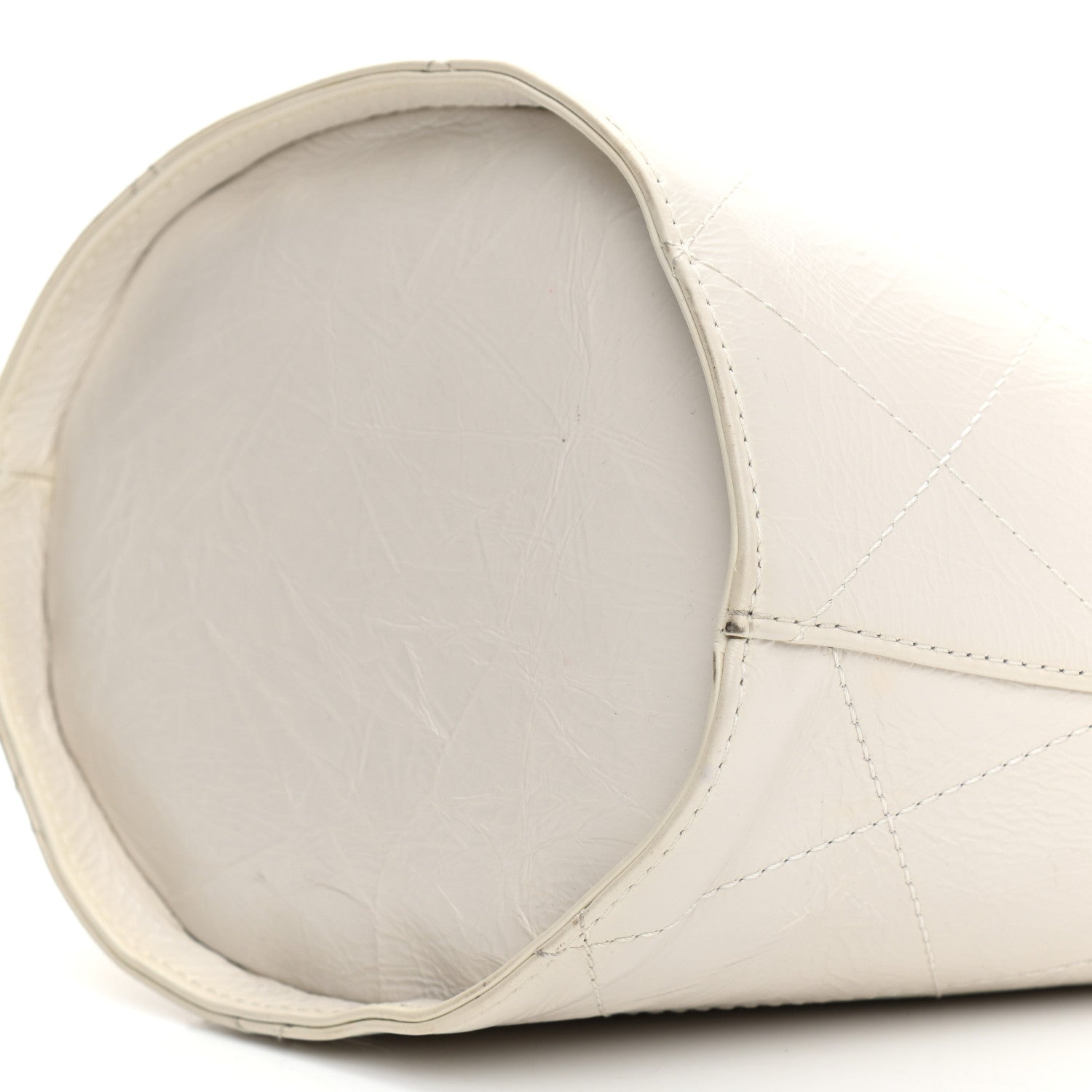 Chanel Aged Calfskin Stitched Shoulder Bag White 10 of 11