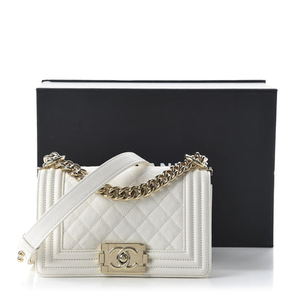 Chanel Caviar Quilted Small Boy Flap White 11 of 11
