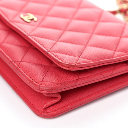 Chanel Caviar Quilted Wallet On Chain WOC Dark Pink 15 of 22