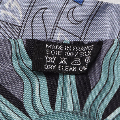 Hermes Silk Astrologie Twilly Gris Acier Bleu Veronese 5 of 5