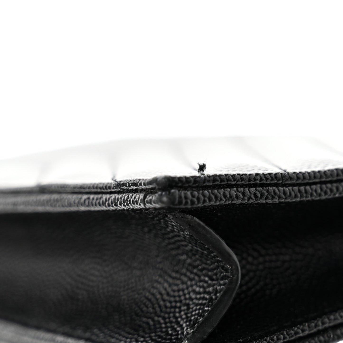 Grain De Poudre Matelasse Chevron Monogram Envelope Chain Wallet Black