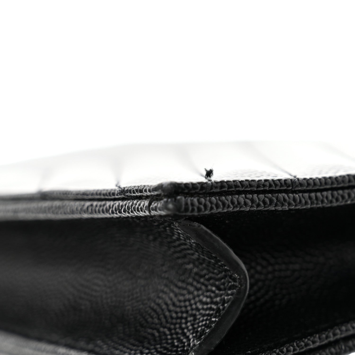 Saint Laurent Grain De Poudre Matelasse Chevron Monogram Envelope Chain Wallet Black 11 of 12