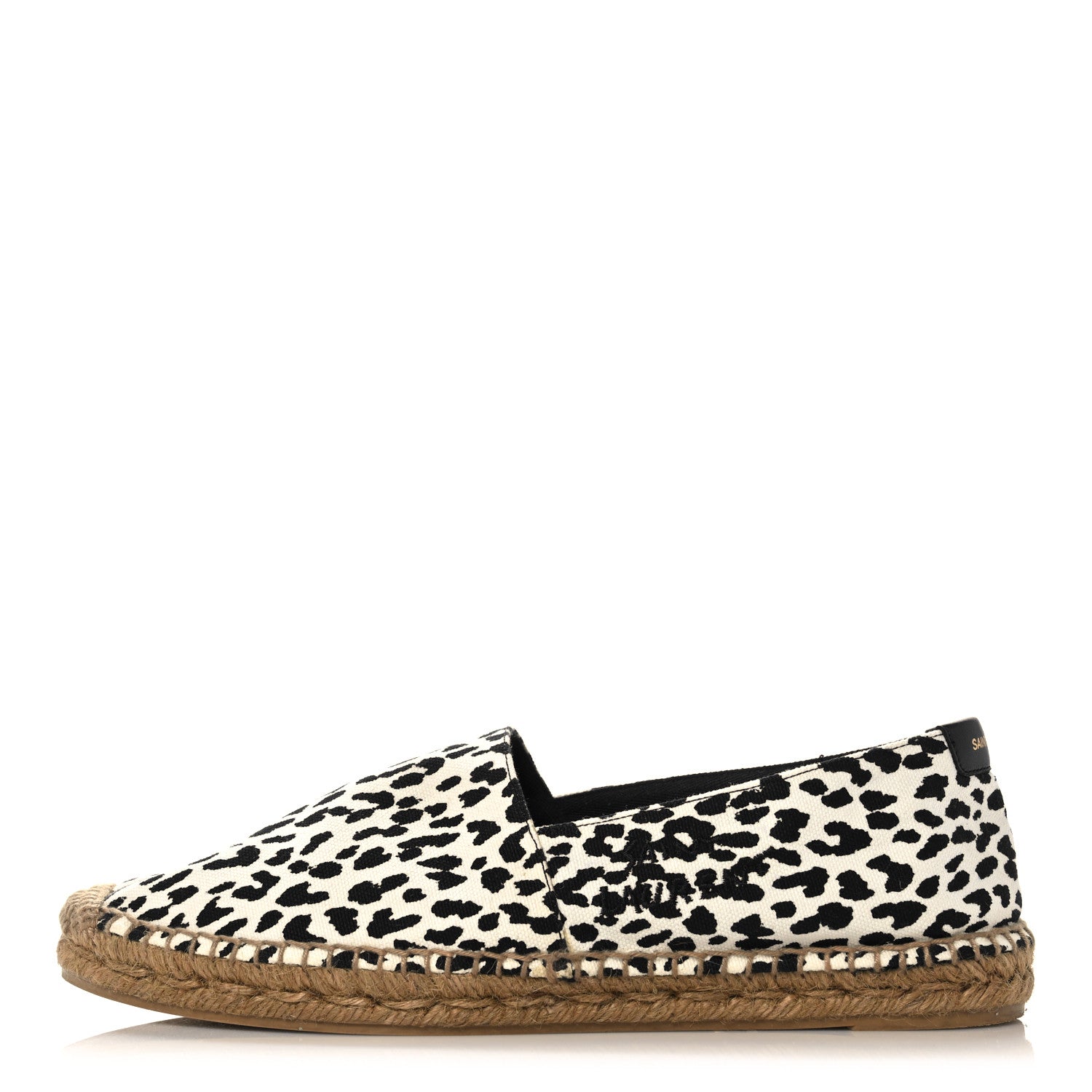 Saint Laurent Canvas Leopard Print Espadrilles 41 Latte Black 1 of 7