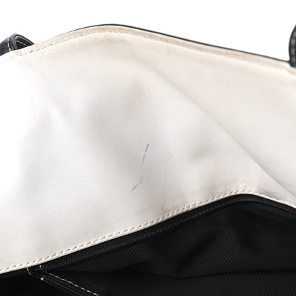 Chanel Lambskin CC Bi-Color Tote White Black 12 of 13
