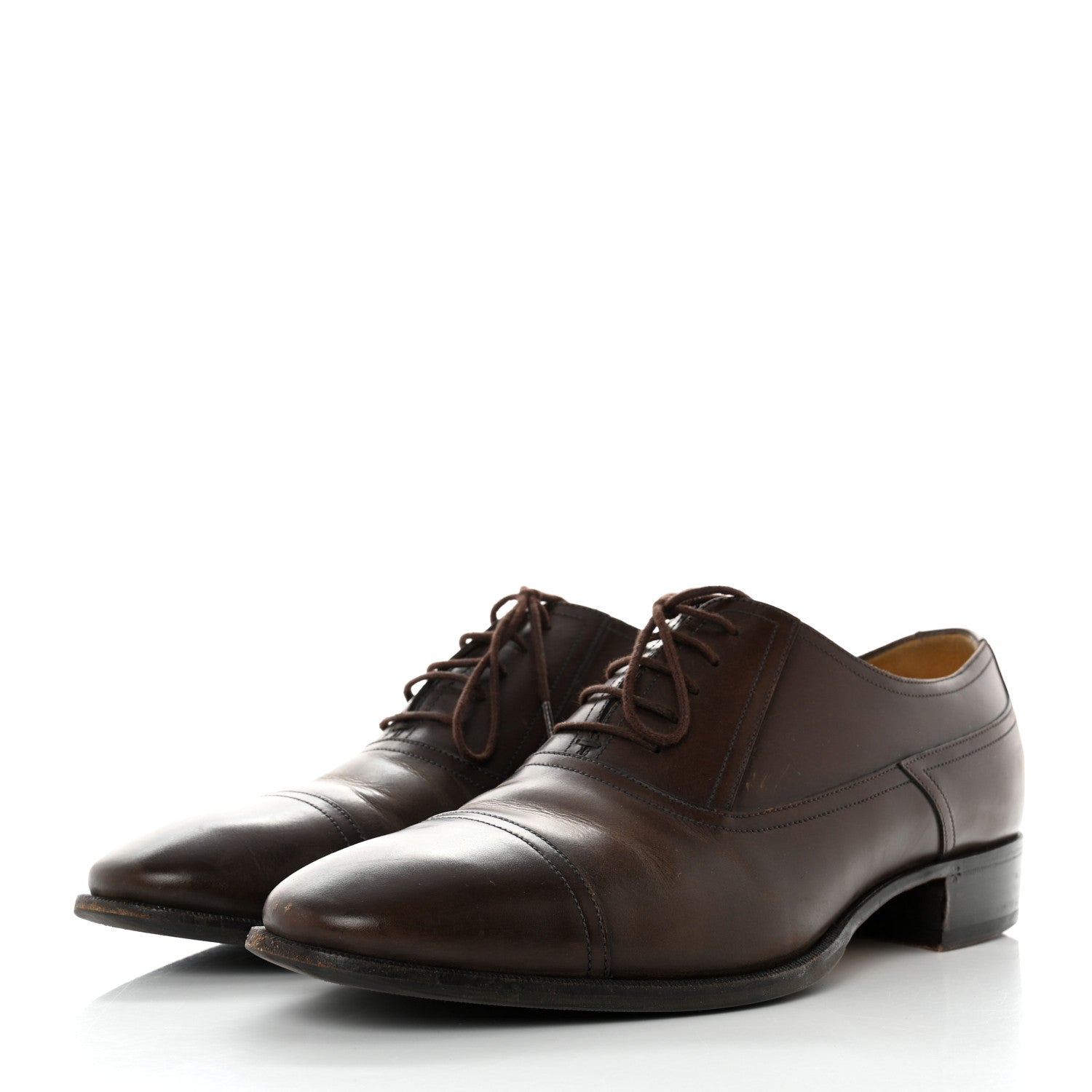 Gucci Calfskin Mens Captoe Oxford Loafers 8 Brown 3 of 8