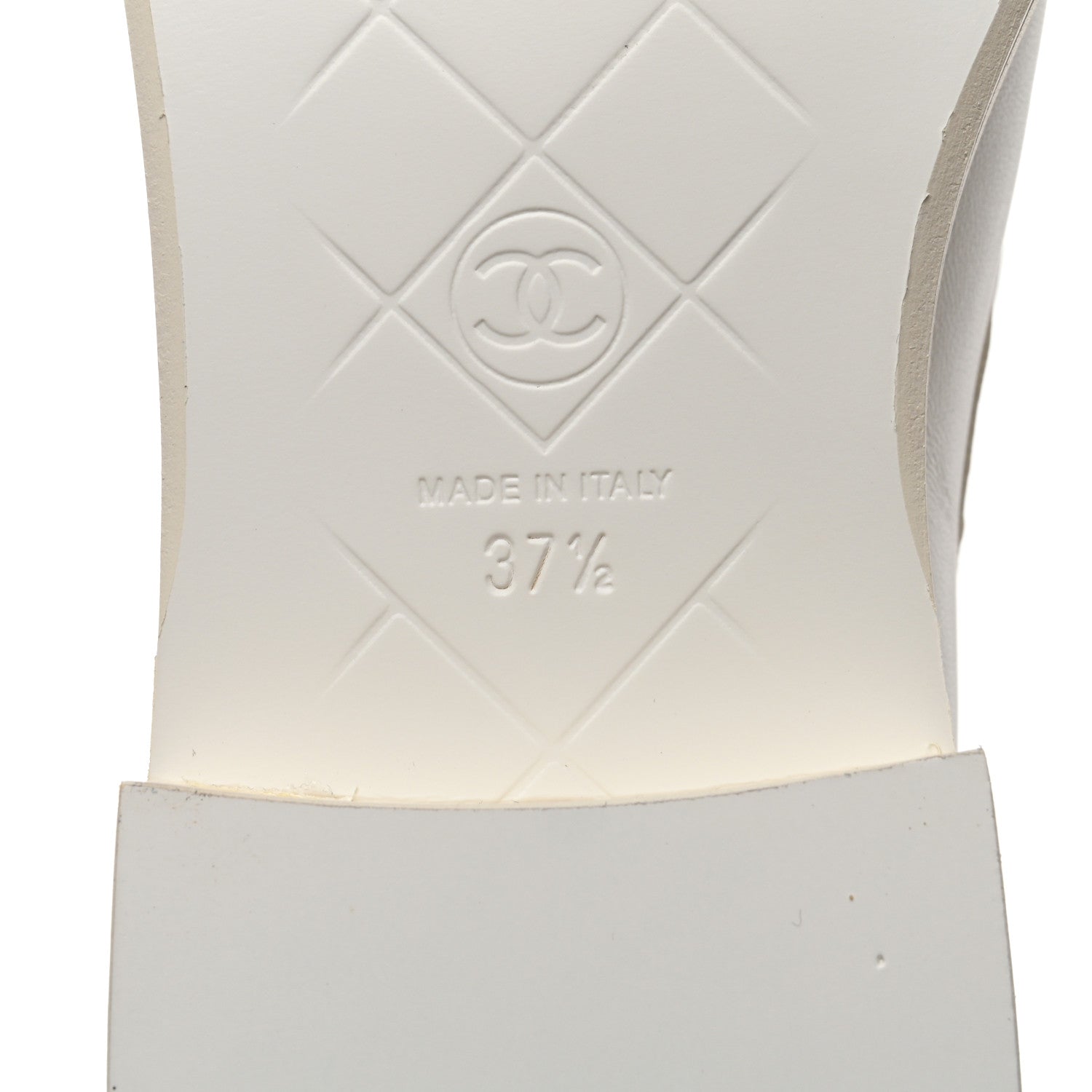 Chanel Lambskin Quilted CC Turnlock Loafers 37.5 White 6 of 9