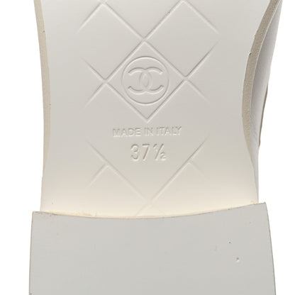 Chanel Lambskin Quilted CC Turnlock Loafers 37.5 White 6 of 9
