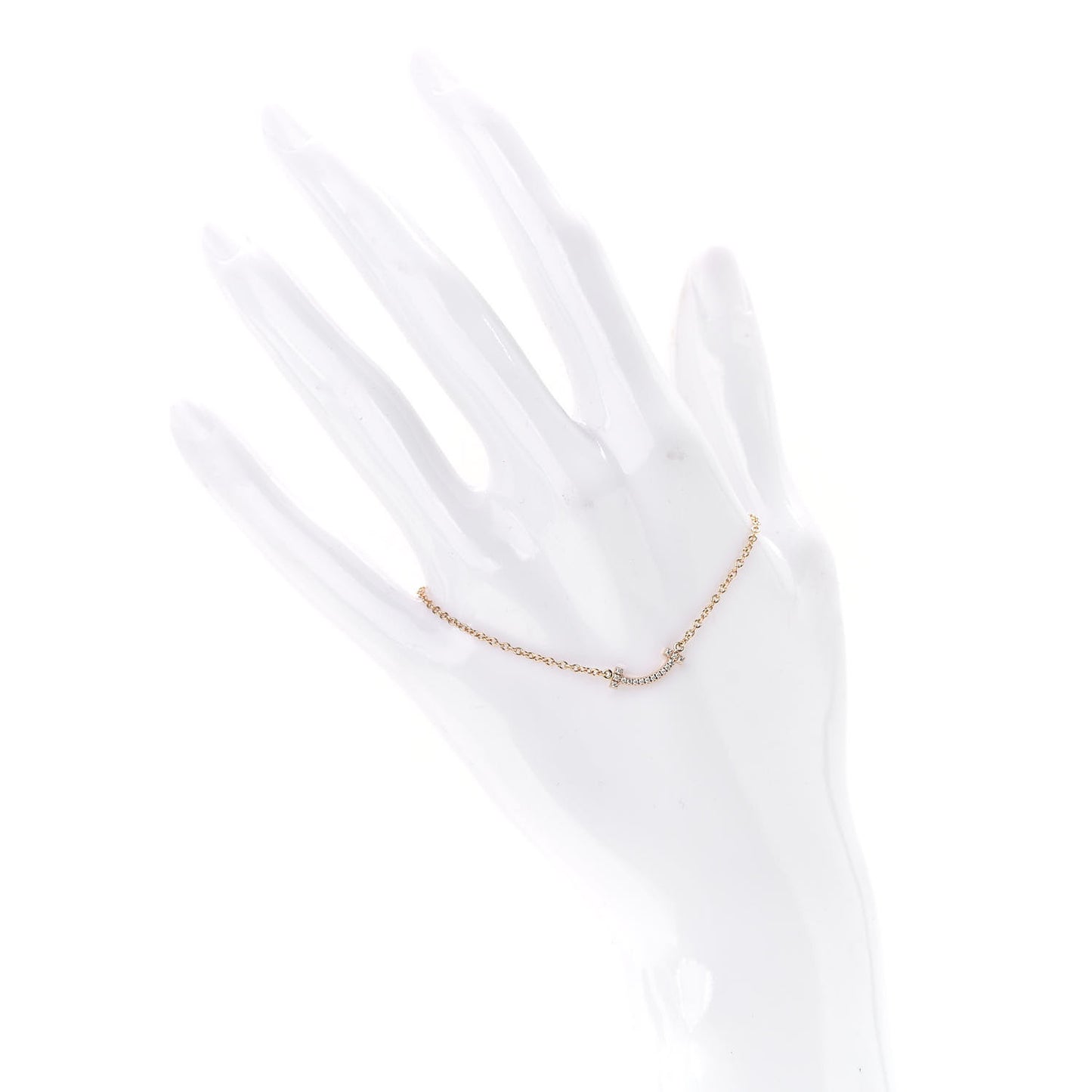 18K Rose Gold Diamond Mini T Smile Bracelet