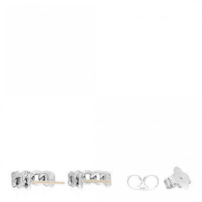 David Yurman Sterling Silver Diamond Belmont Curb Earrings 3 of 4