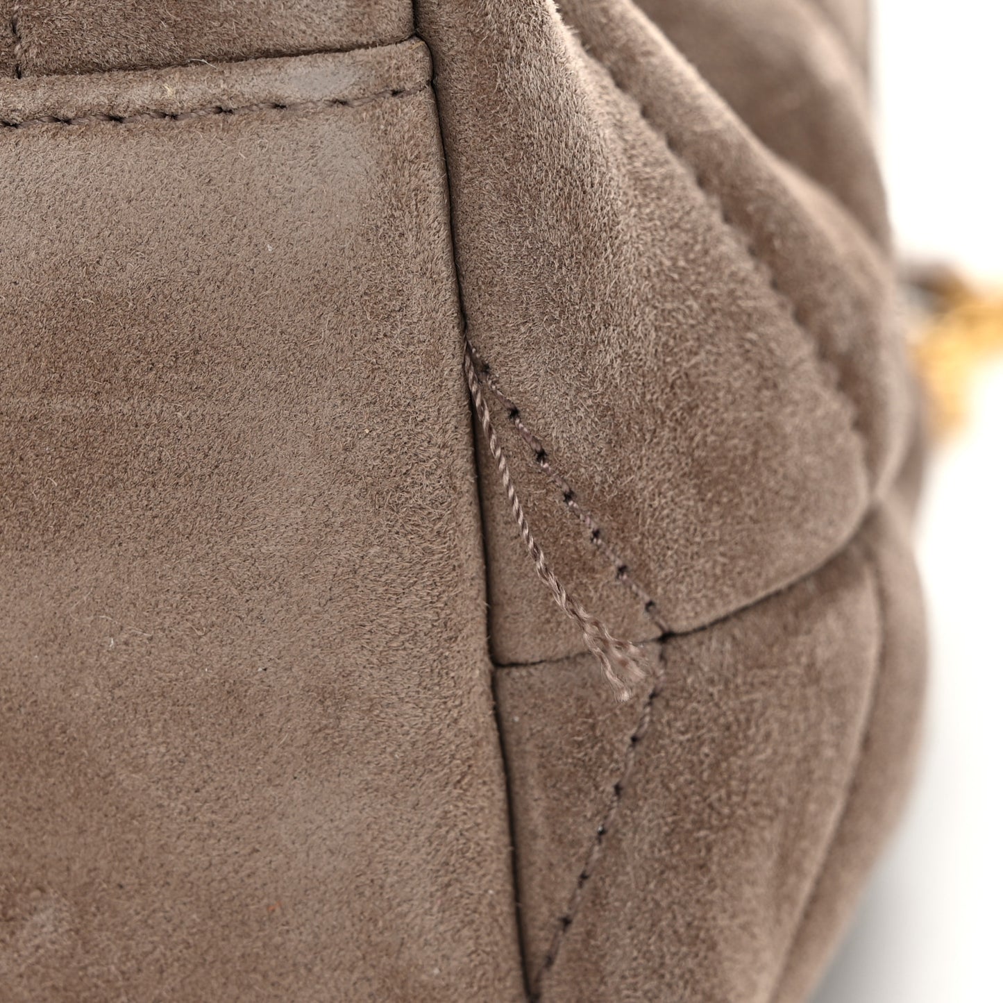 Suede Calfskin Y Quilted Monogram Small Loulou Chain Satchel Taupe