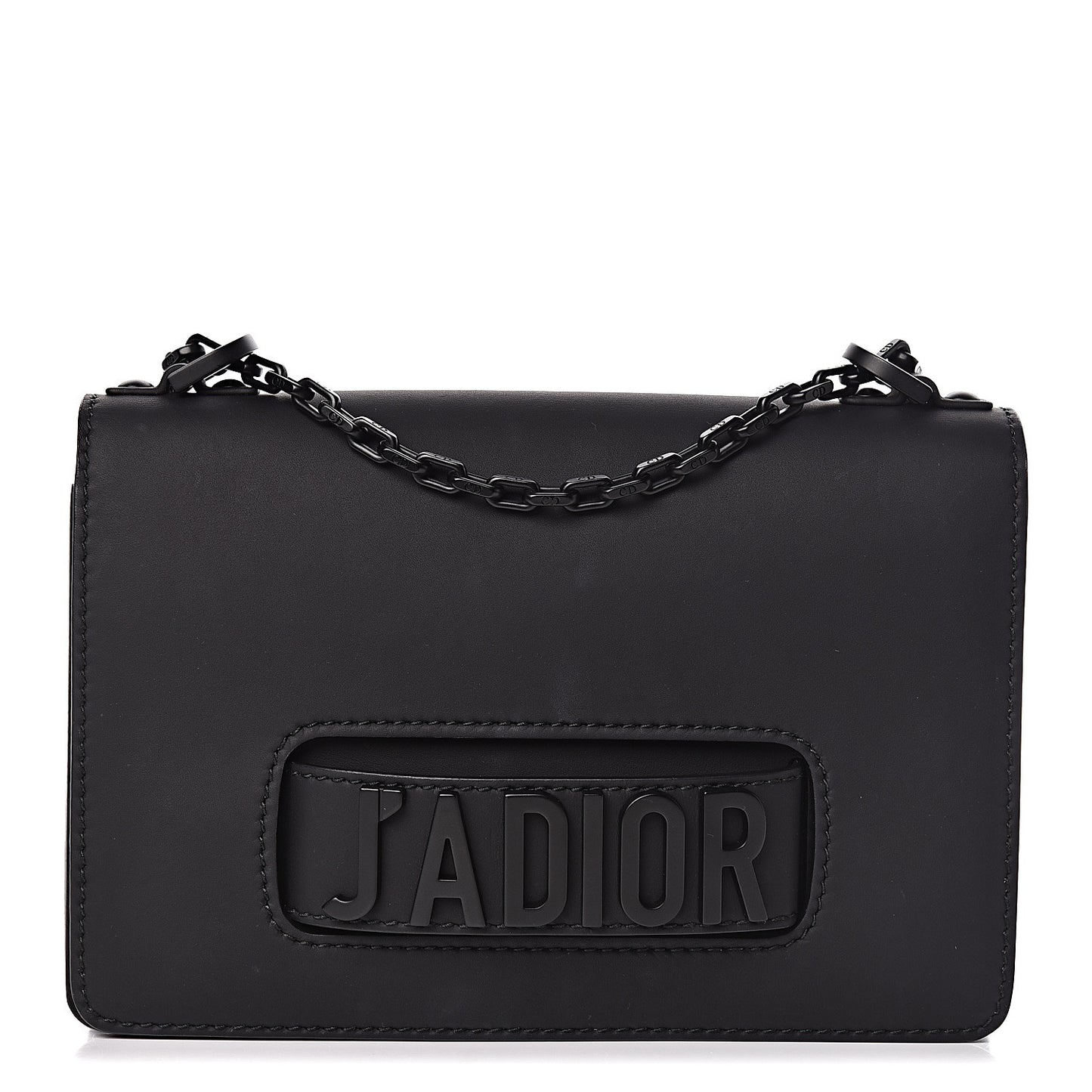 Ultra Matte Calfskin J'Adior Chain Flap Bag Black