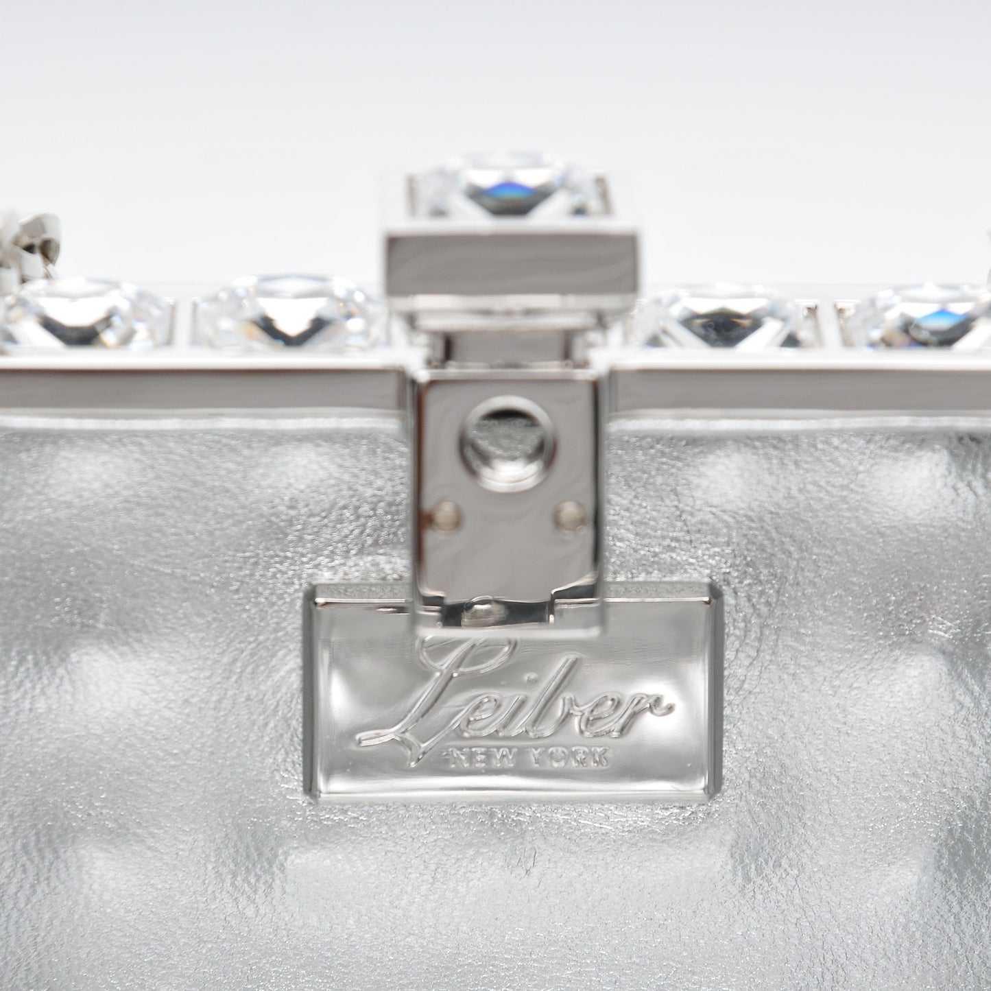 Crystal Box Clutch Silver