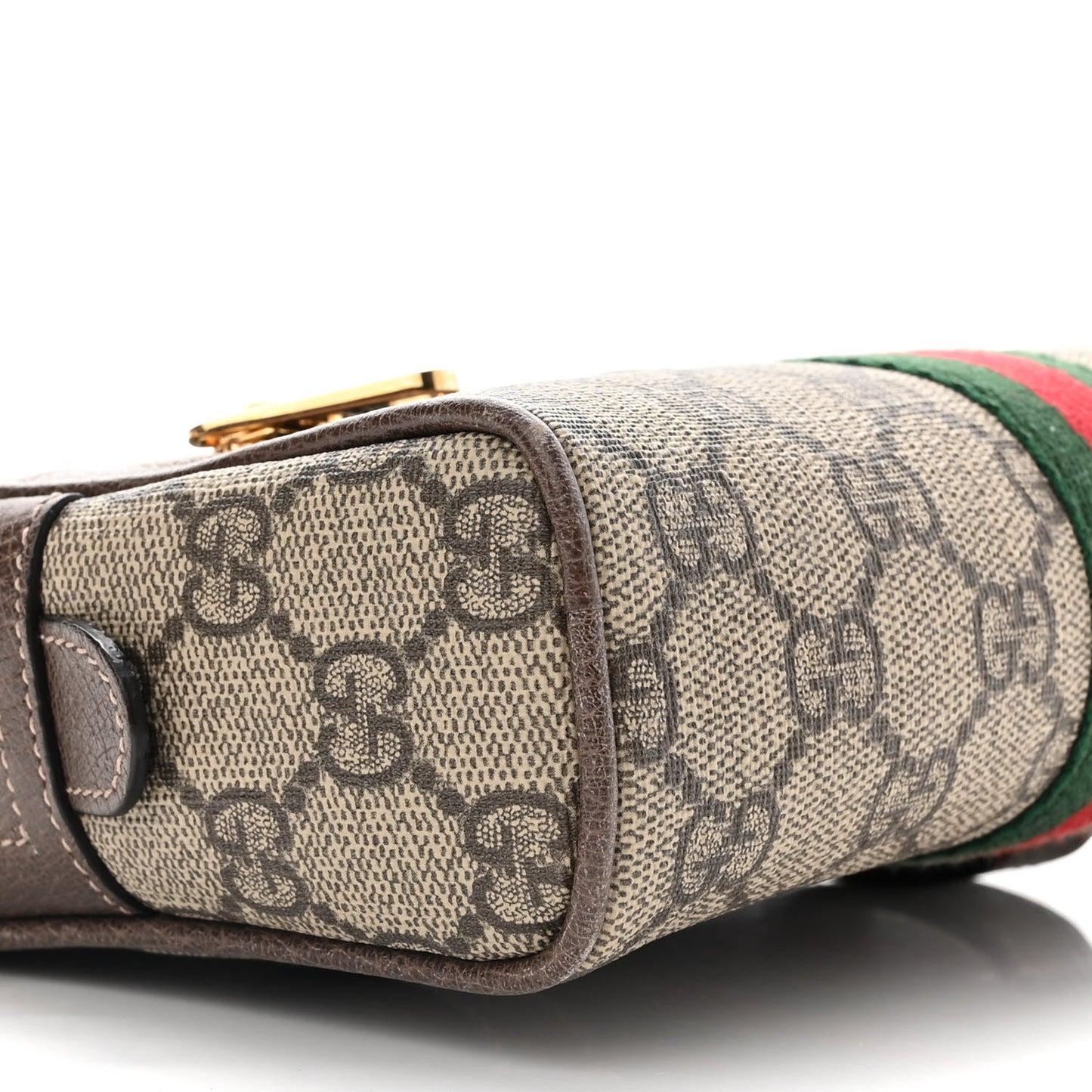 GG Supreme Monogram Web Small Ophidia Belt Bag 75 30 Dark Brown
