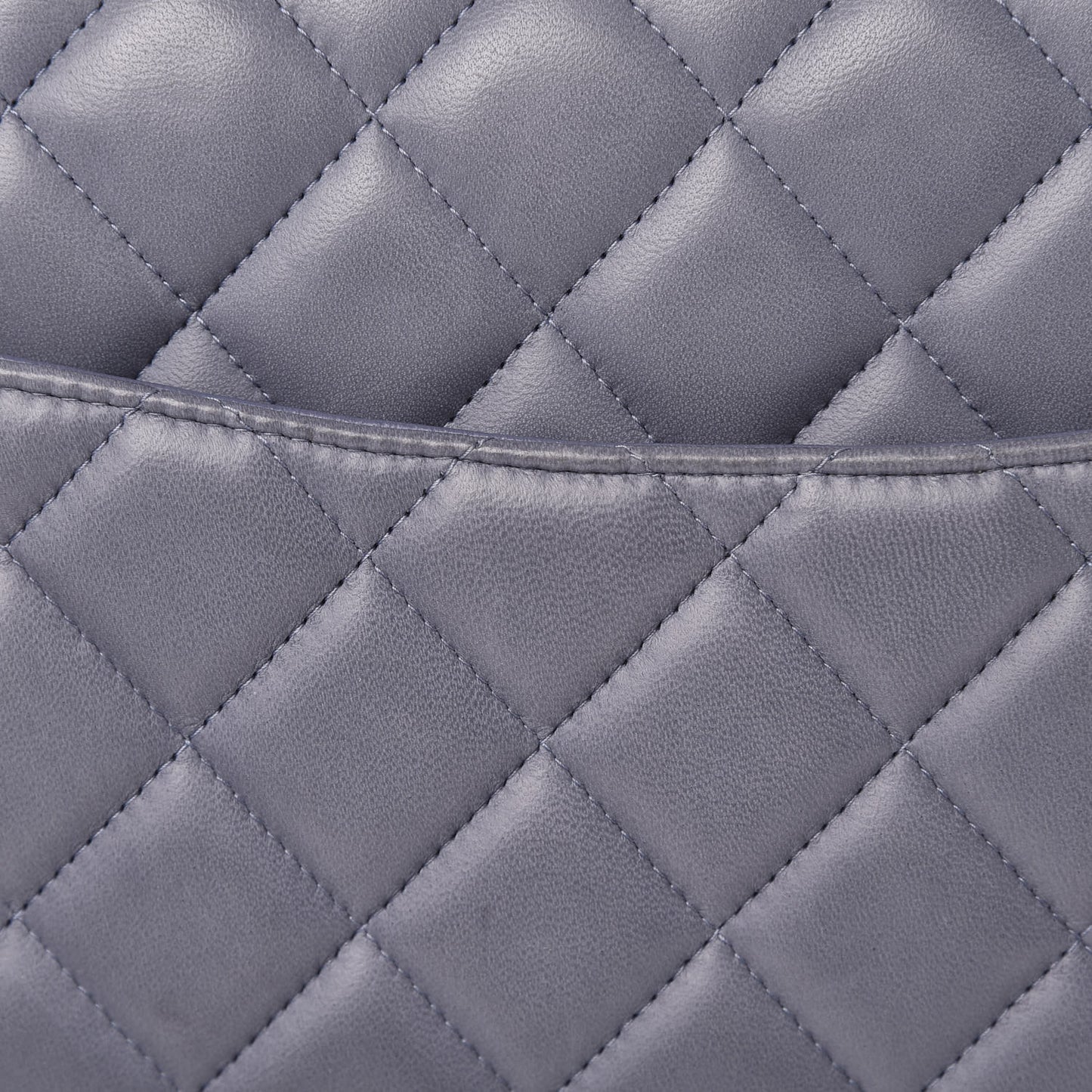 Lambskin Quilted Maxi Double Flap Light Blue