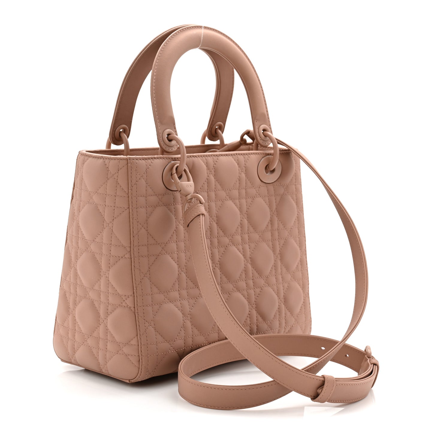 Ultra Matte Calfskin Cannage Medium Lady Dior Beige