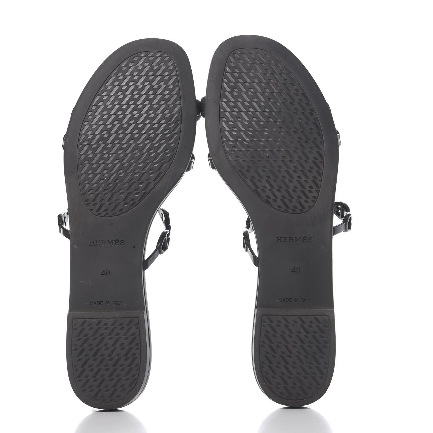 Hermes Rubber Chaine d'Ancre Rivage Sandals 40 Black 5 of 8