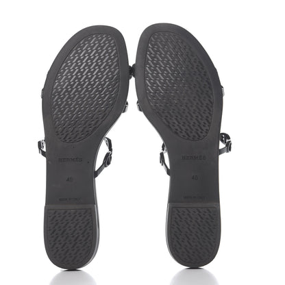 Hermes Rubber Chaine d'Ancre Rivage Sandals 40 Black 5 of 8