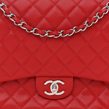 Chanel Caviar Quilted Maxi Double Flap Red 8 of 13
