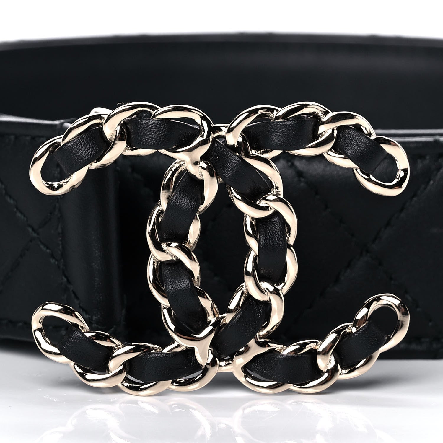 Chanel Lambskin Quilted CC Chain Belt 85 34 Black 7 of 9