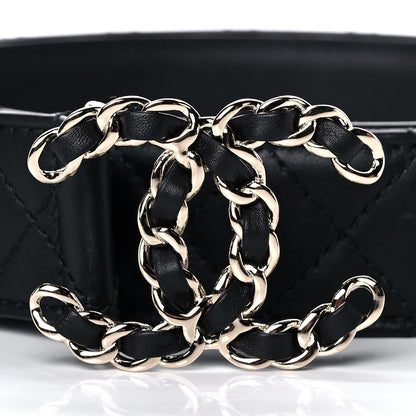 Chanel Lambskin Quilted CC Chain Belt 85 34 Black 7 of 9