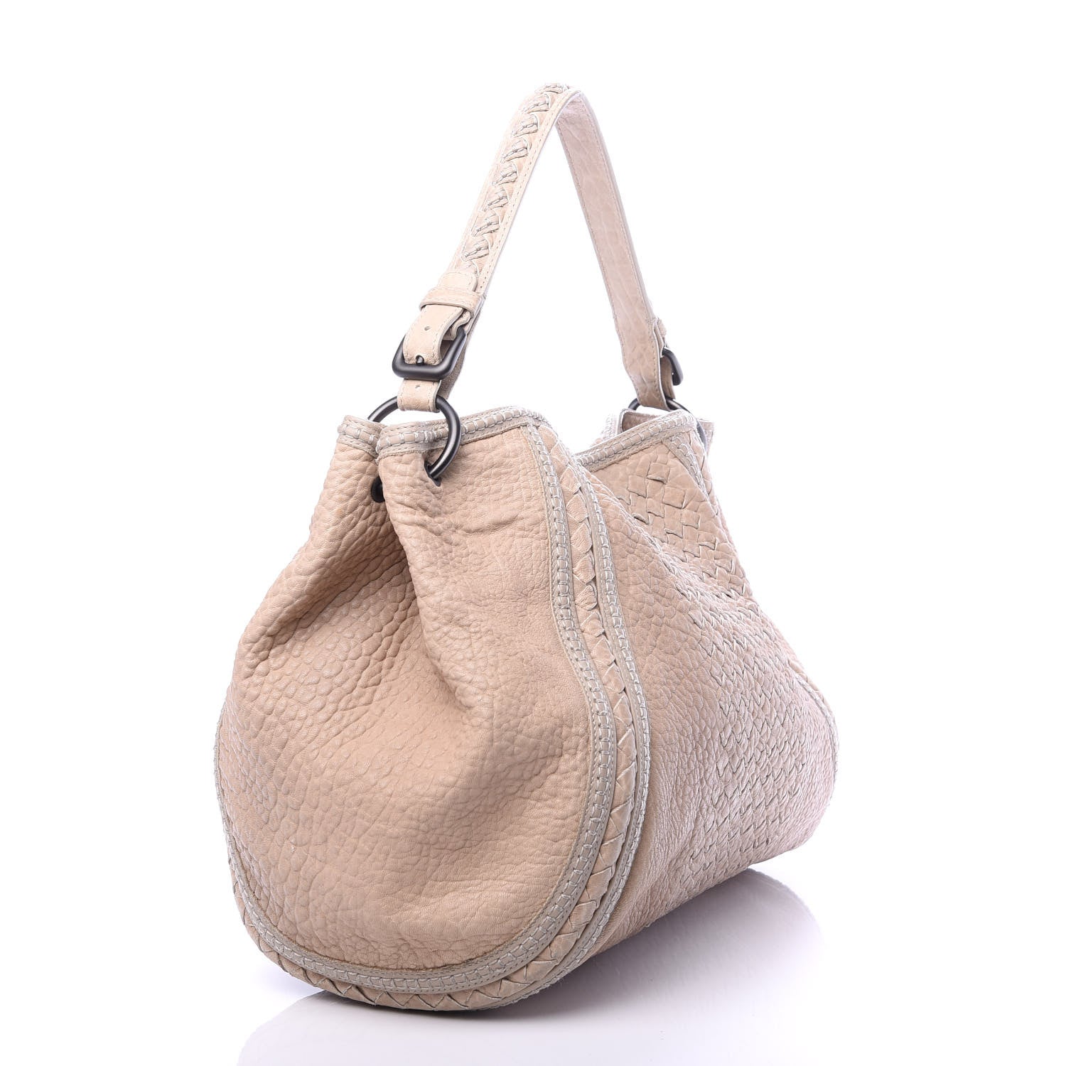 Bottega Veneta Lambskin Intrecciato Punto Mocassino Hobo Cloth 3 of 8