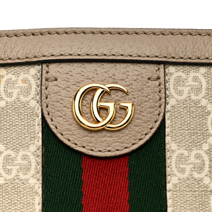 Gucci GG Supreme Monogram Textured Dollar Calfskin Web Medium Ophidia Shopping Tote Beige Mystic White Oatmeal 11 of 15
