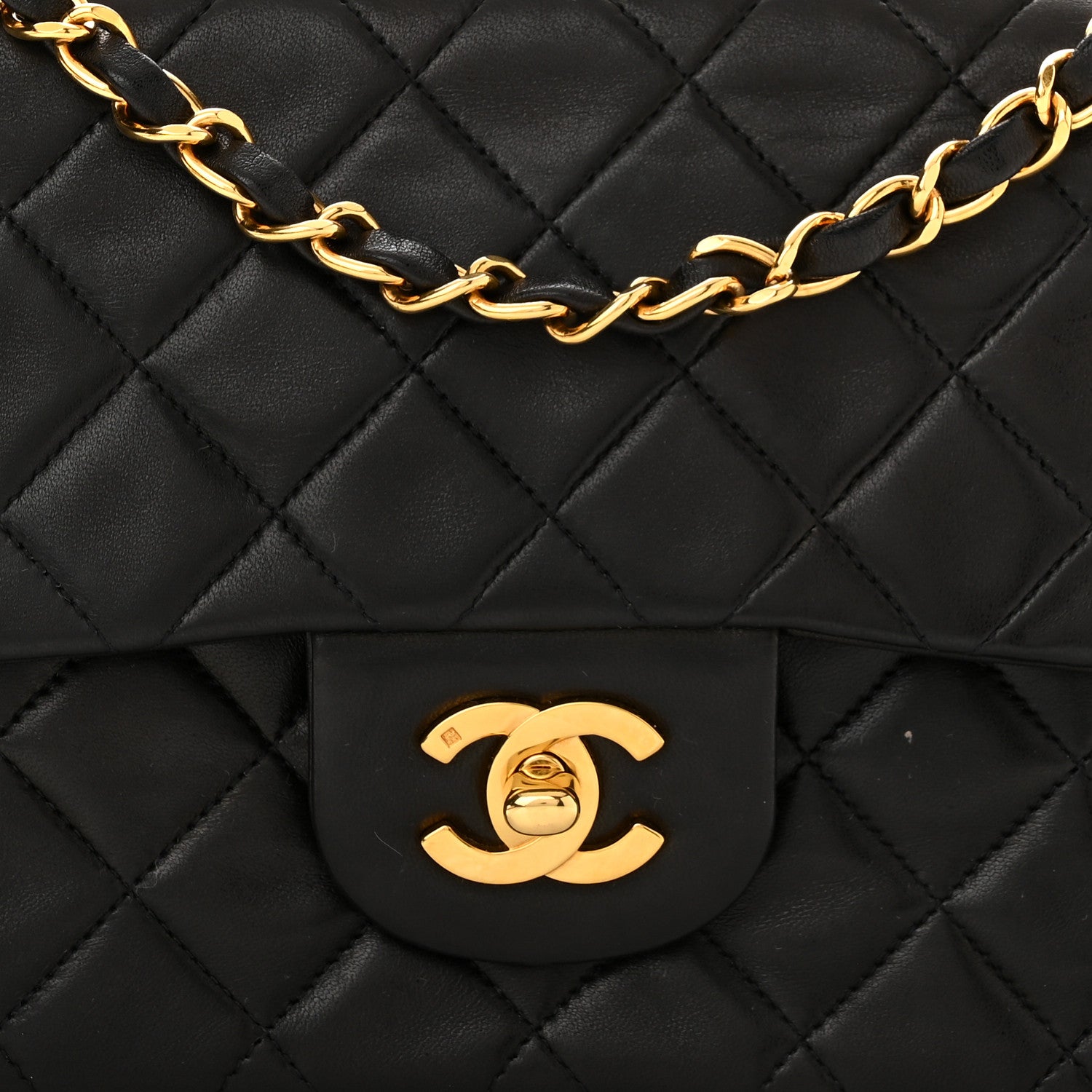 Chanel Lambskin Quilted Small Double Flap Black 8 of 10