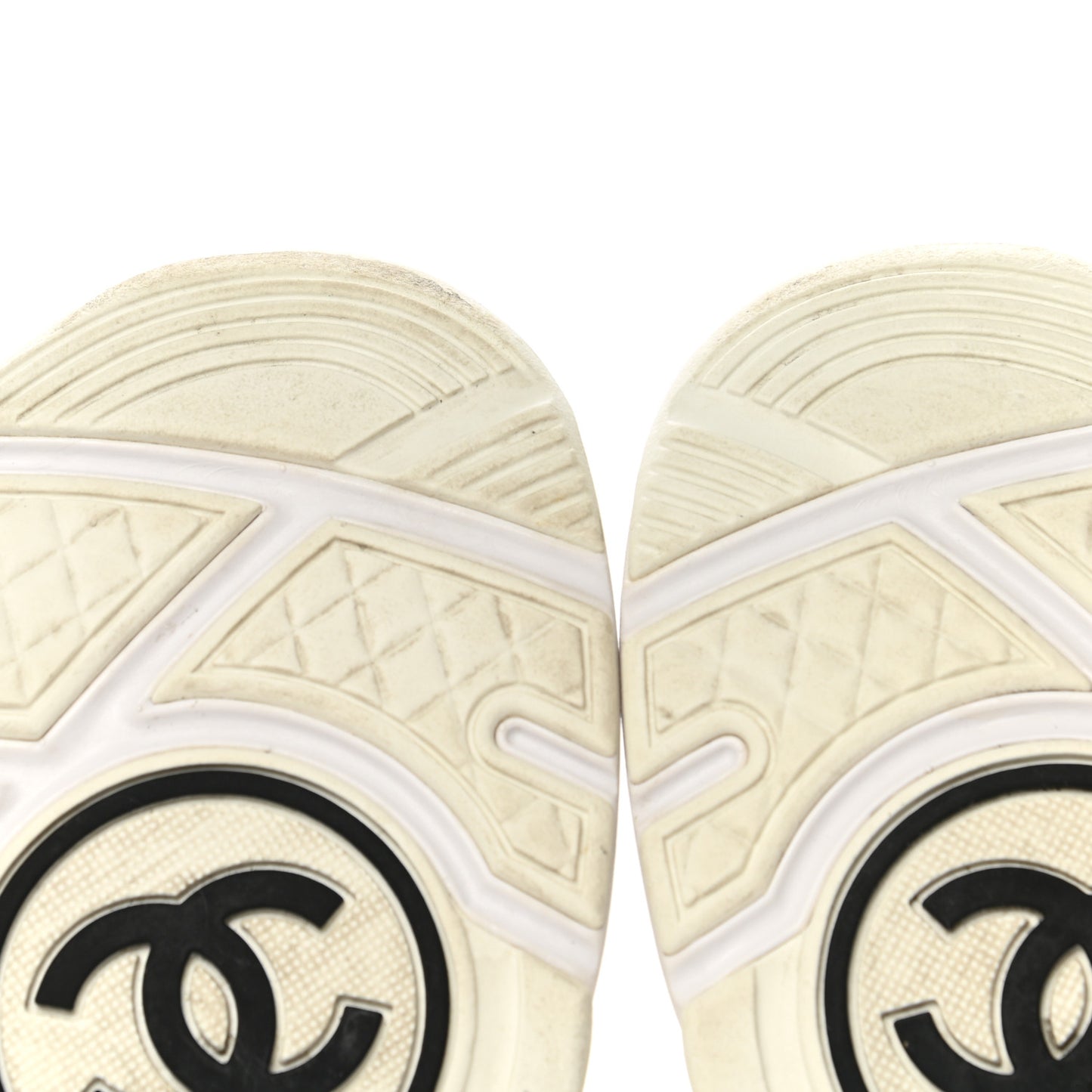 Suede Calfskin Fabric CC Sneakers 40.5 White