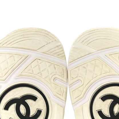 Chanel Suede Calfskin Fabric CC Sneakers 40.5 White 9 of 10