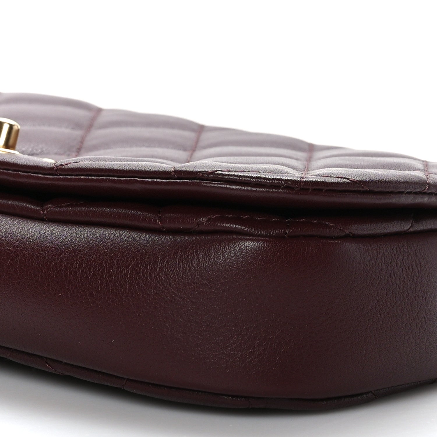 Chanel Calfskin Quilted Coco Mail Clutch With Chain Burgundy 10 of 10